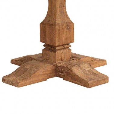 Mesa redonda muy robusta , fabricada a mano con madera maciza reciclada.