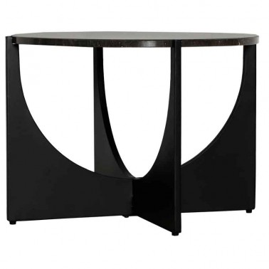 Mesa auxiliar redonda color negro, diseño original y elegante. Comprar mesita