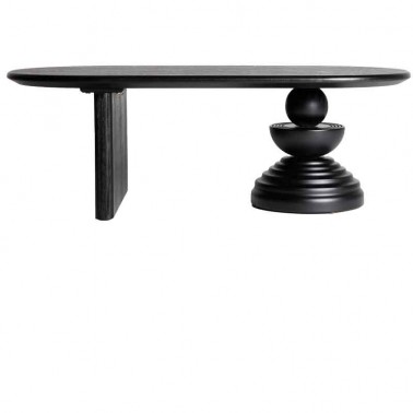 Mesa de centro rectangular de diseño moderno y elegante, color negro.
