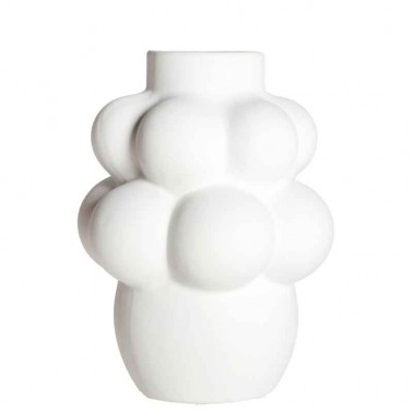 Jarrón de estilo contemporáneo fabricado en cerámica blanca. Comprar jarrones decorativos.