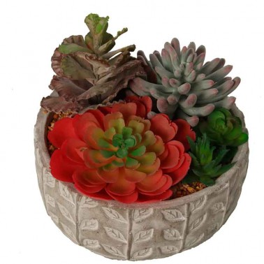 Composición de cactus artificiales  muy realistas y decorativos.