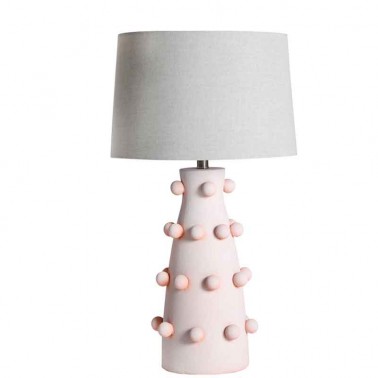 Lámpara sobremesa cerámica rosa