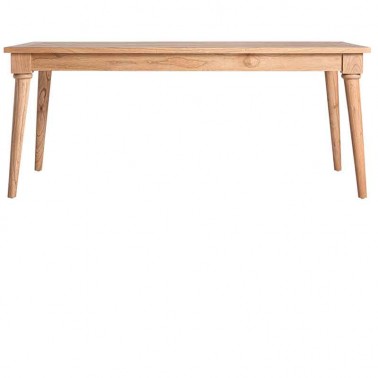 Mesa rectangular de madera maciza ideal para ocho comensales