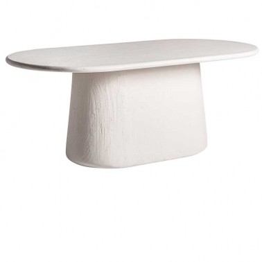 Mesa comedor blanca estilo ibicenco hecha a mano.