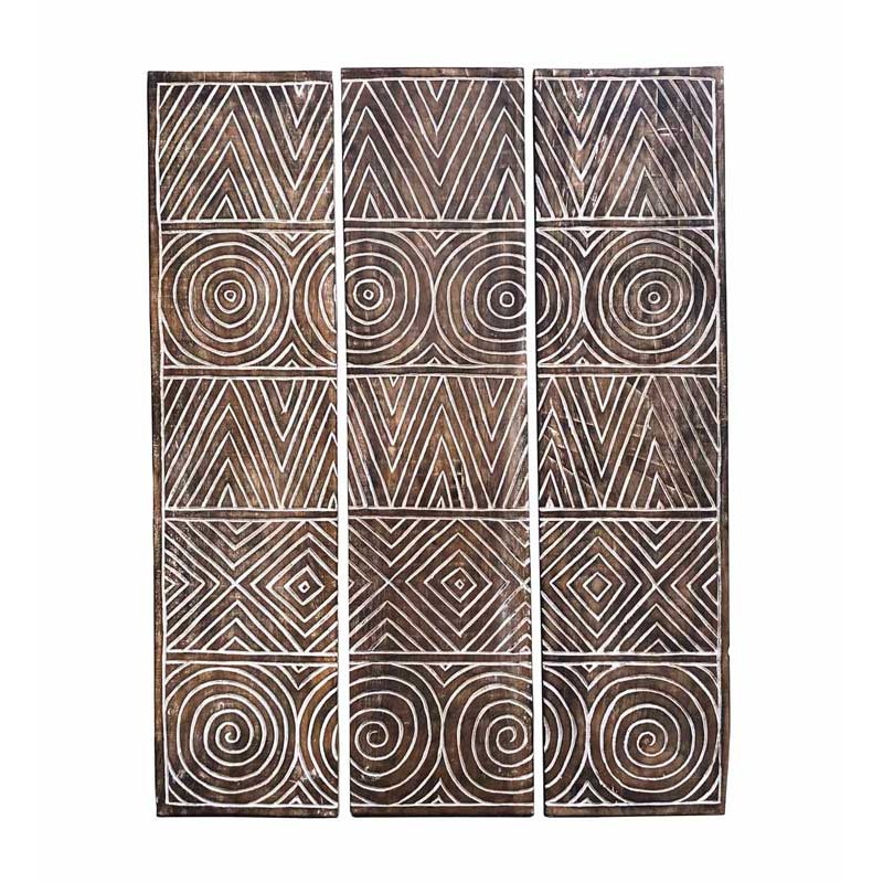 Panel de madera tallado diseño geometría  Cuadros