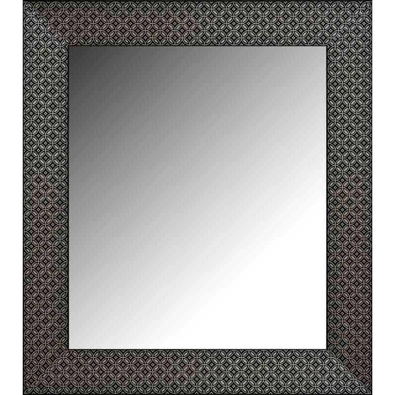 Espejo de Pared Moldura Lacada Negro y Plata  Espejos