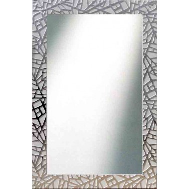 Espejo de Pared Moldura Lacada Blanco y Plata  Espejos